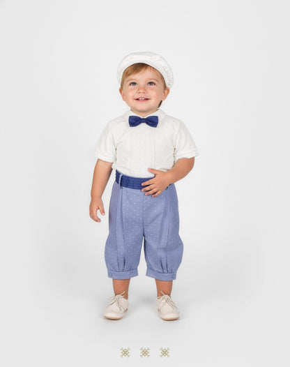 Coordinado hueso / azul 16-066