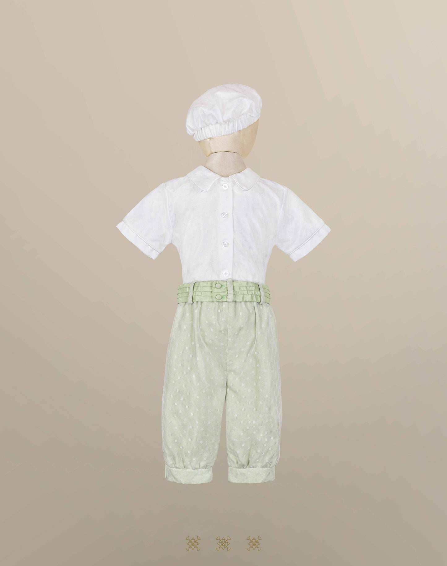 Coordinado hueso / verde 16-066