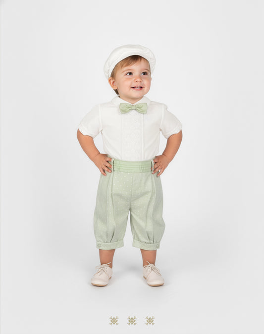 Coordinado hueso / verde 16-066