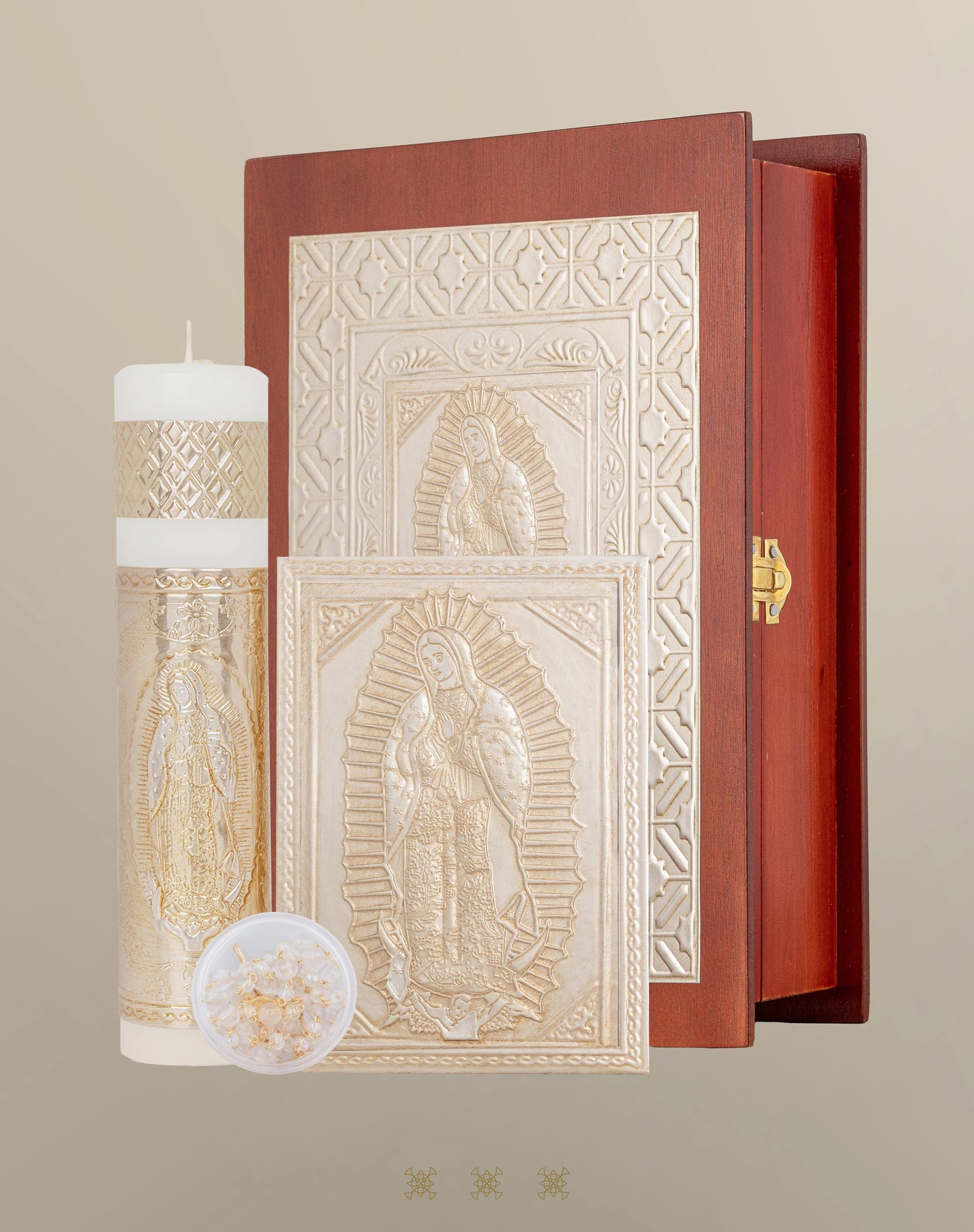 Set de vela primera comunión dorado con cofre 17-046