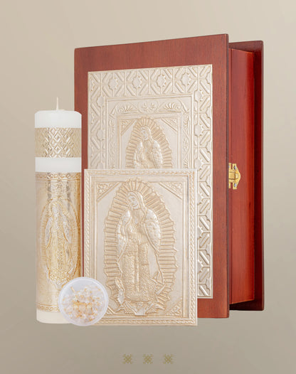 Set de vela primera comunión dorado con cofre 17-046