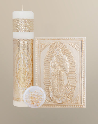 Set de vela primera comunión dorado con cofre 17-046