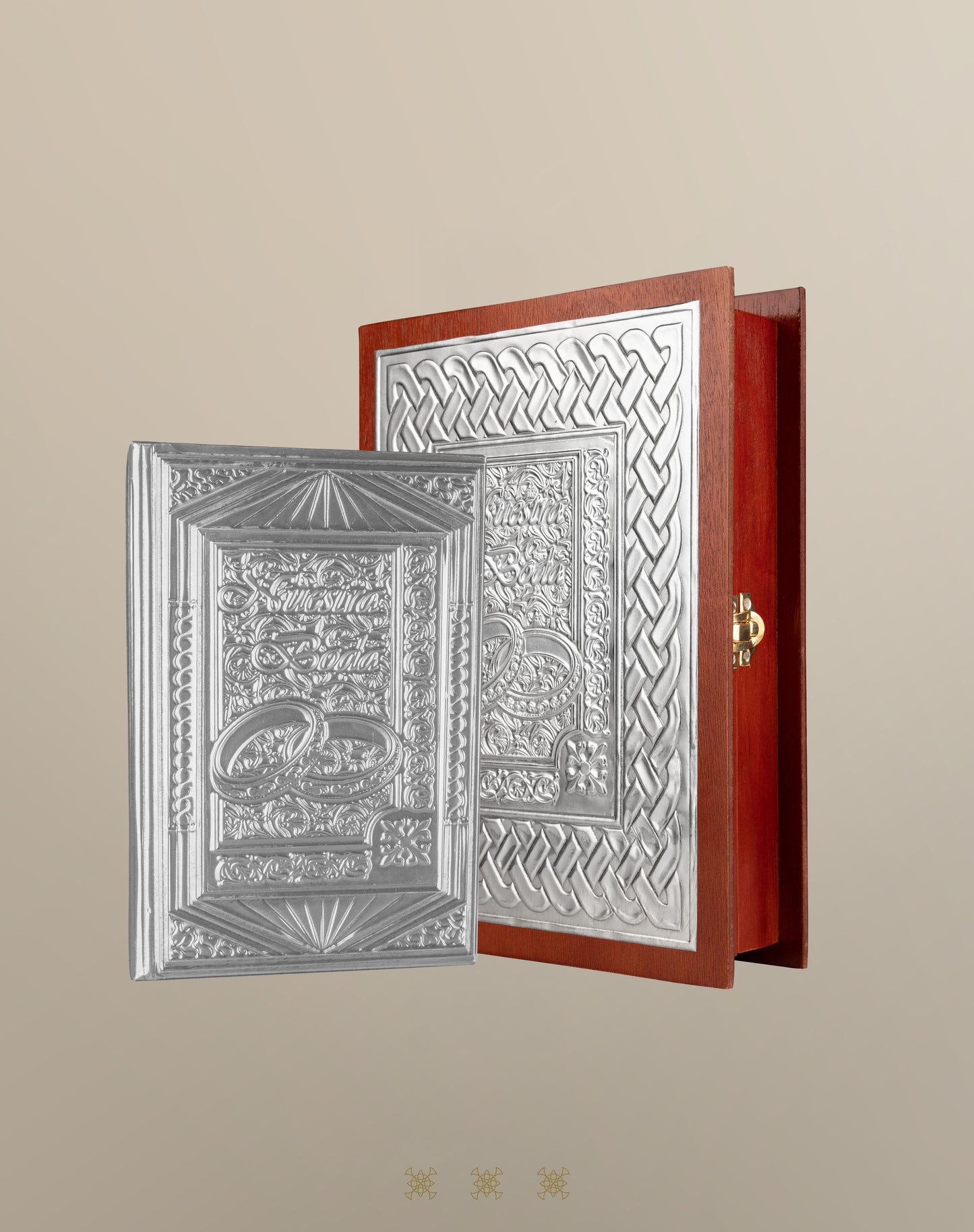 Biblia de boda con cofre plata 17-077