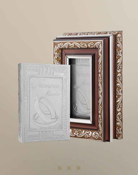 Biblia de boda con cofre plata 17-330