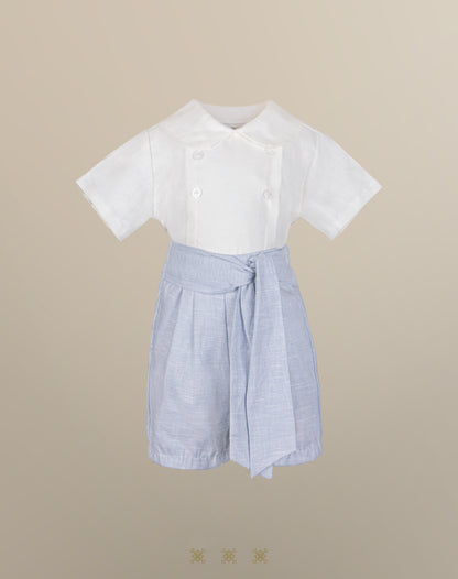 Coordinado hueso / azul 29-067