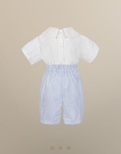 Coordinado hueso / azul 29-067