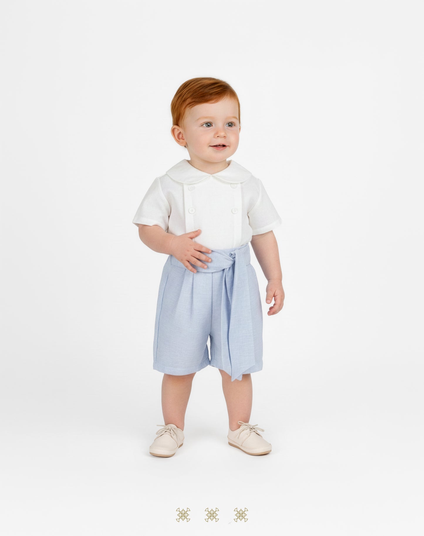 Coordinado hueso / azul 29-067