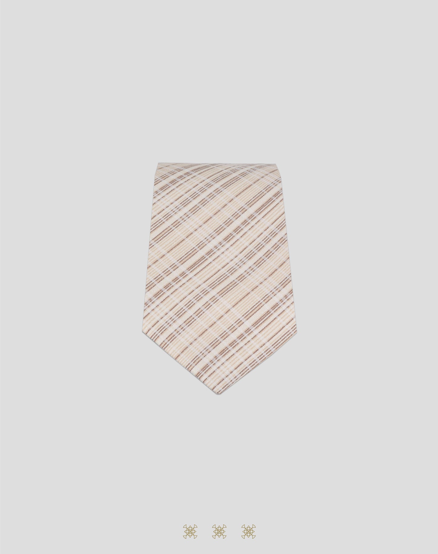 Corbata beige con nudo 33-087