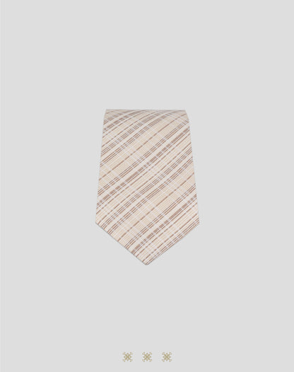 Corbata beige con nudo 33-087