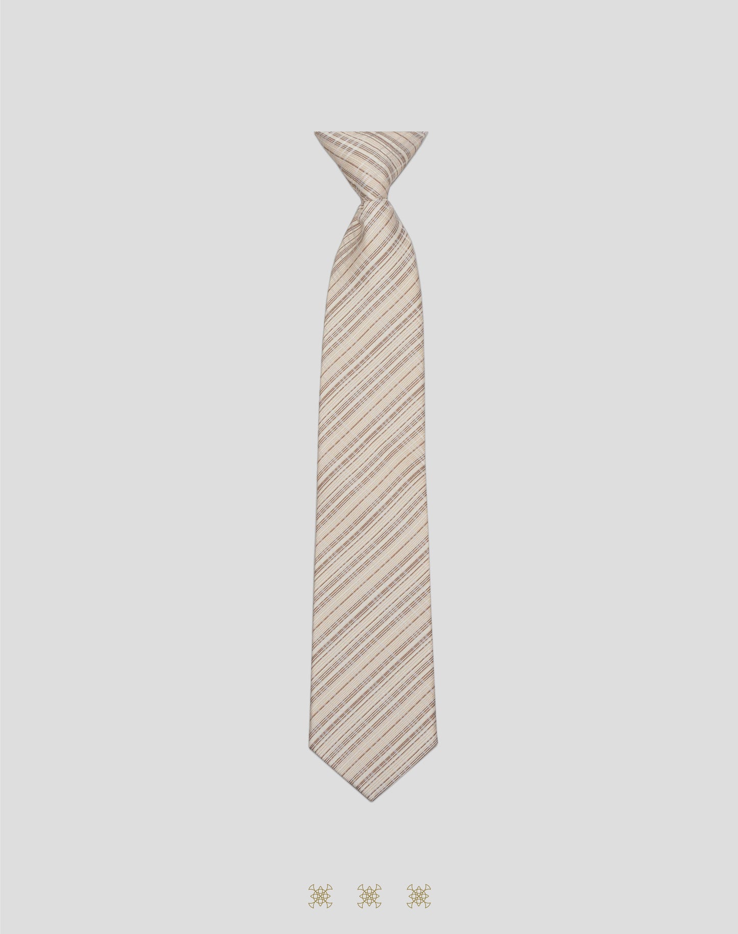 Corbata beige con nudo 33-087