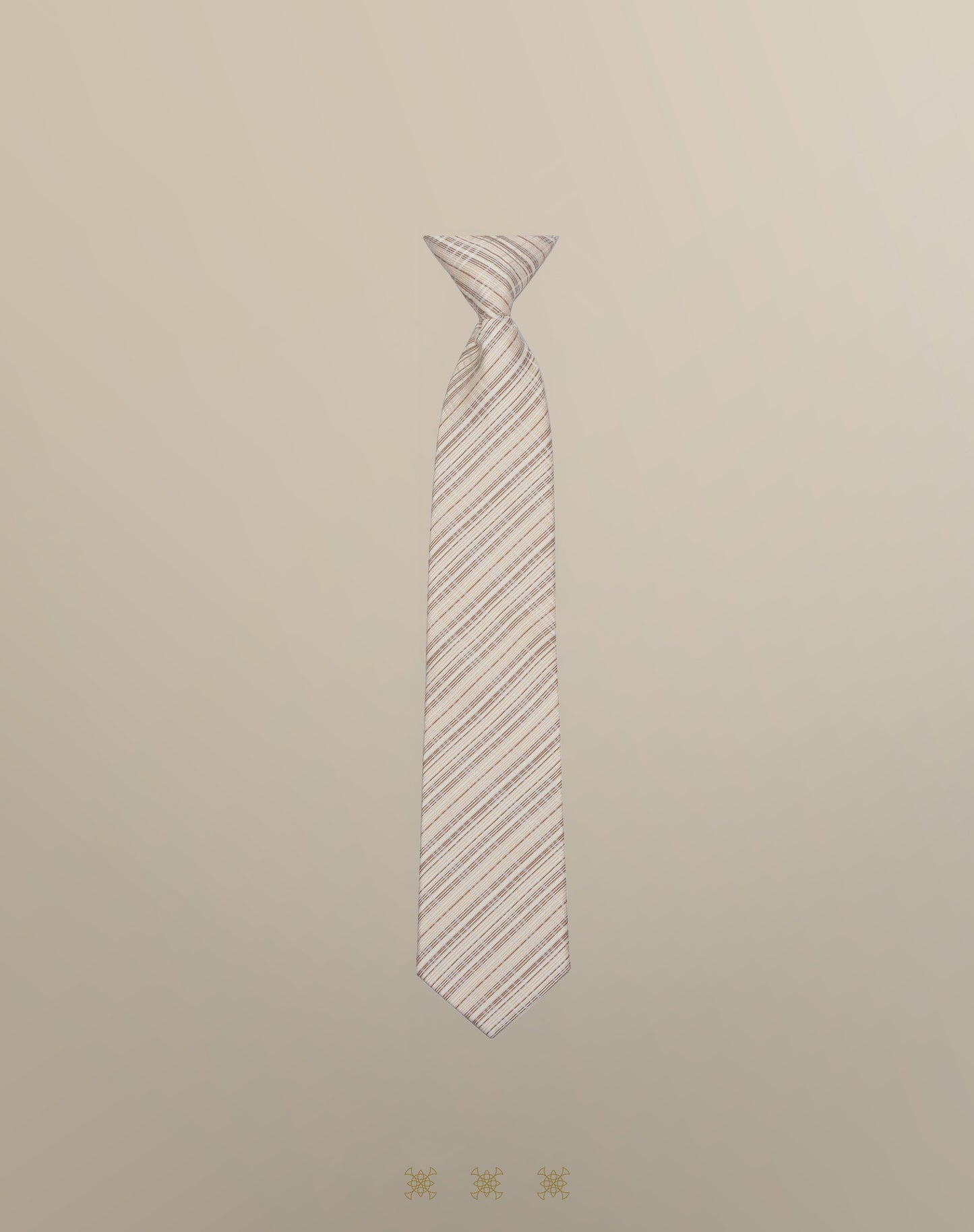 Corbata hueso con líneas con nudo 33-087