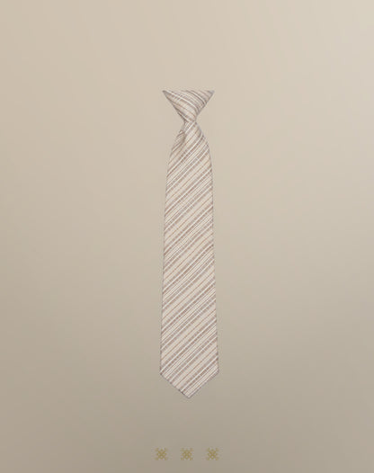 Corbata hueso con líneas con nudo 33-087