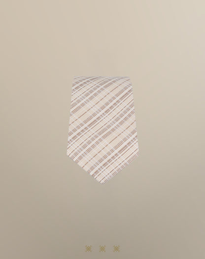 Corbata hueso con líneas con nudo 33-087