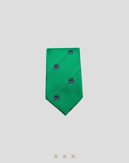 Corbata verde con nudo 40-006