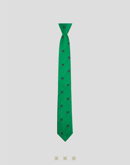Corbata verde con nudo 40-006
