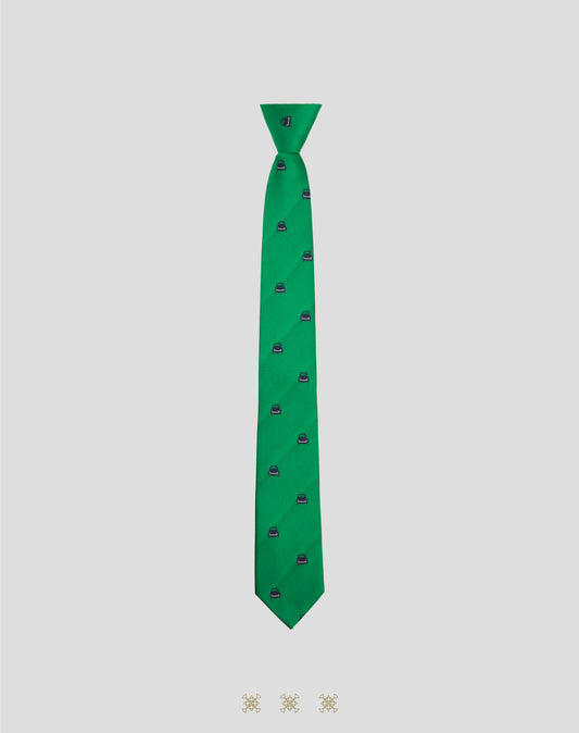 Corbata verde con nudo 40-006