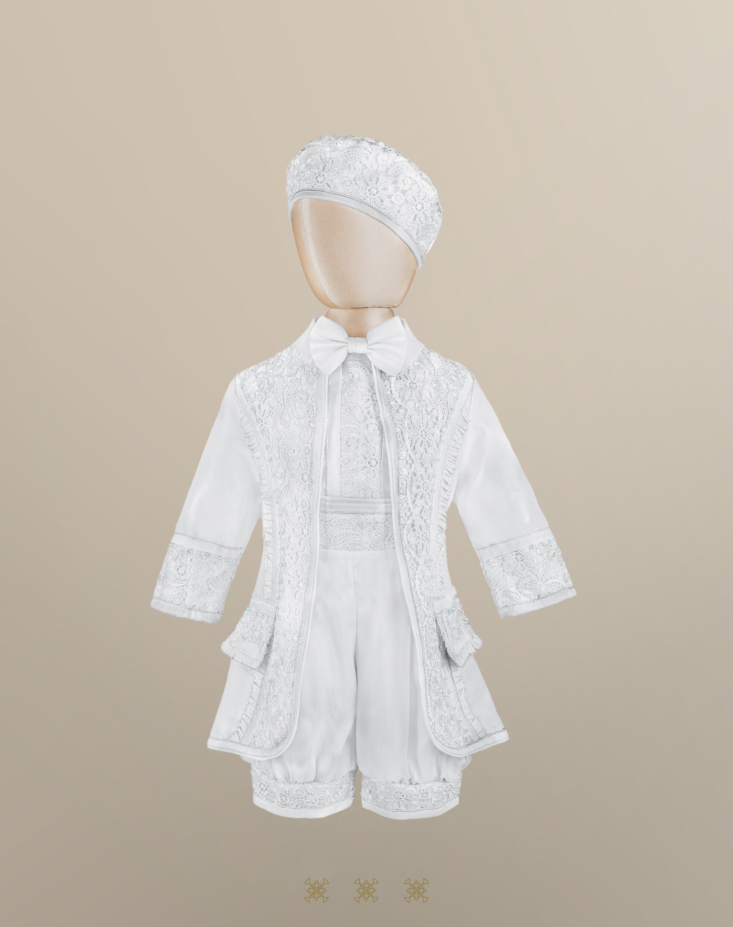 Ropón  de bautizo estilo príncipe blanco 69-023