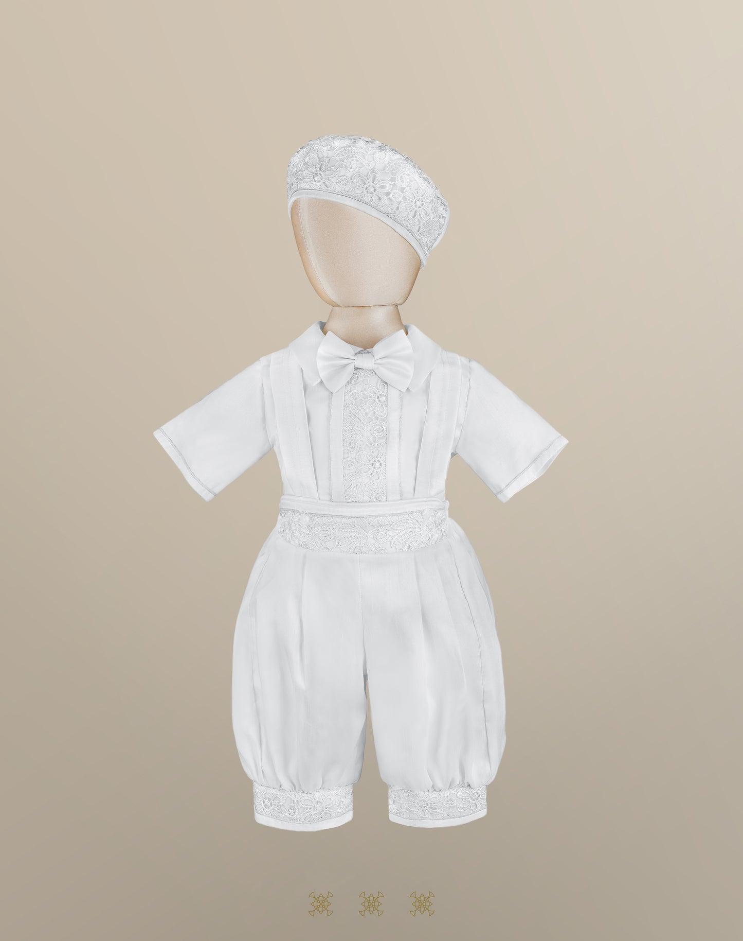 Ropón  de bautizo estilo príncipe blanco 69-023