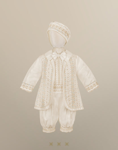 Ropón de bautizo estilo príncipe beige 69-025