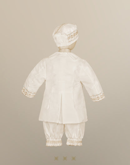 Ropón de bautizo estilo príncipe beige 69-025