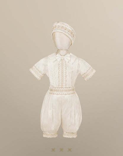 Ropón de bautizo estilo príncipe beige 69-025