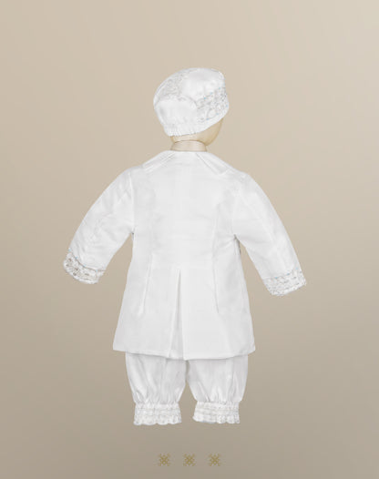 Ropón de bautizo estilo príncipe blanco 69-025