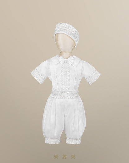 Ropón de bautizo estilo príncipe blanco 69-025