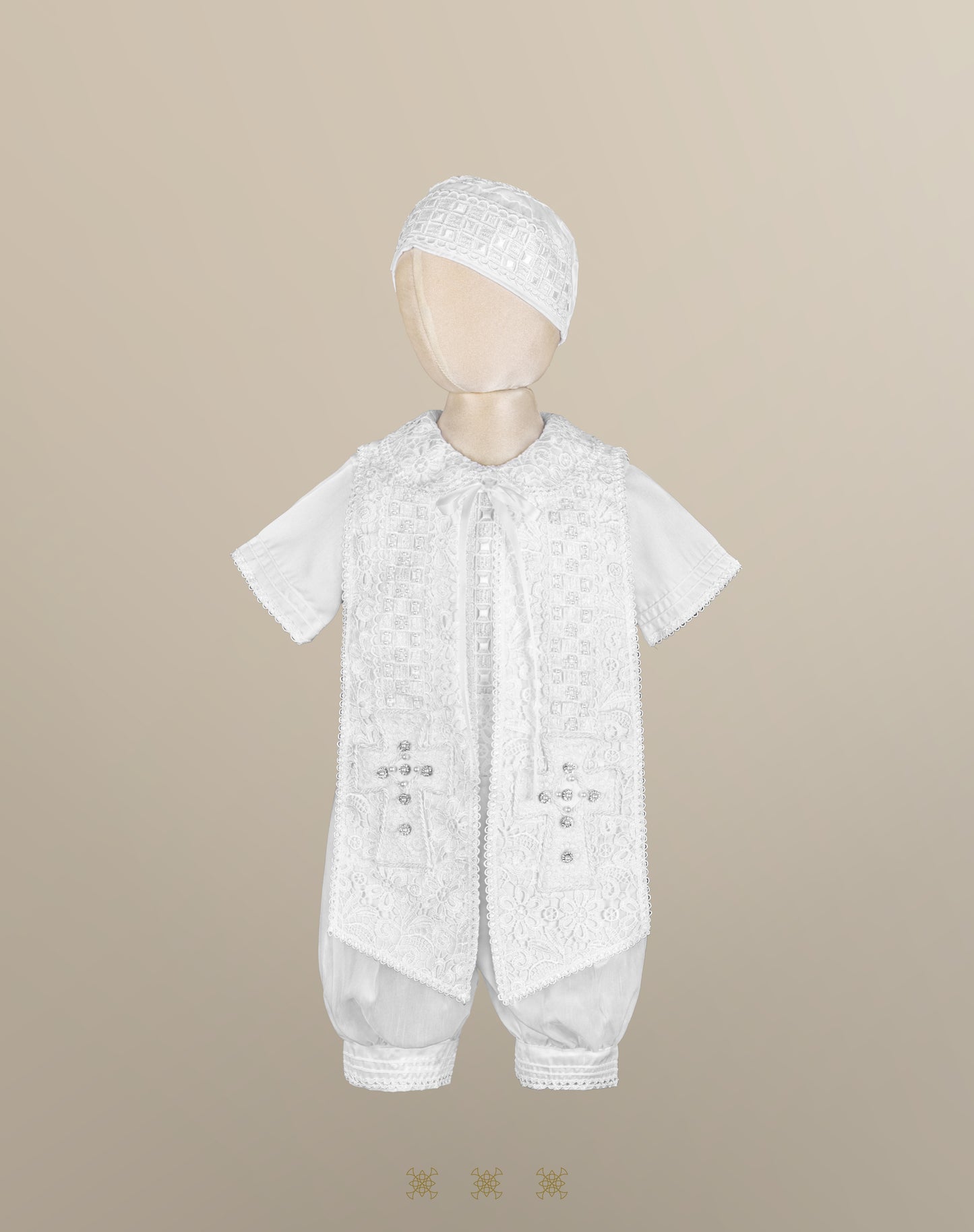 Ropón de bautizo blanco para niño 69-026