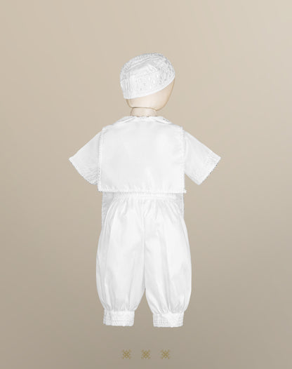 Ropón de bautizo blanco para niño 69-026