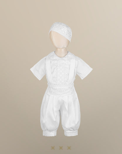 Ropón de bautizo blanco para niño 69-026