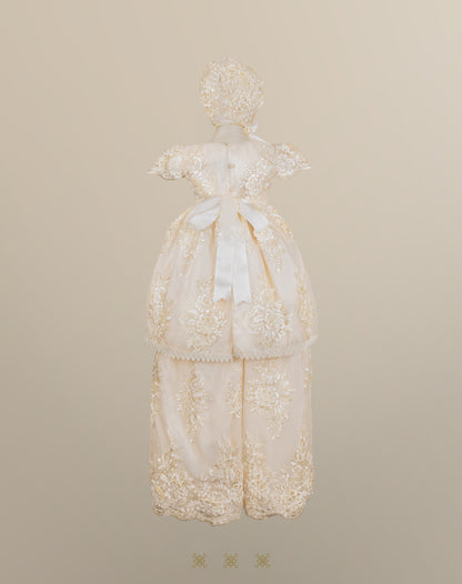 Ropón de bautizo de niña champagne 73-057
