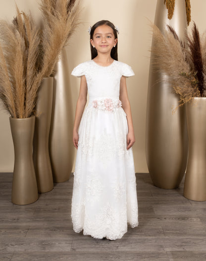 Vestido juvenil hueso 80-007