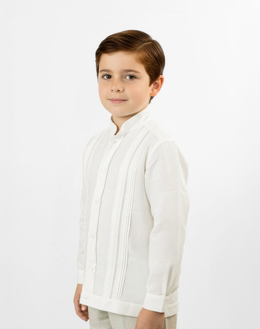 Camisa guayabera hueso 83-001