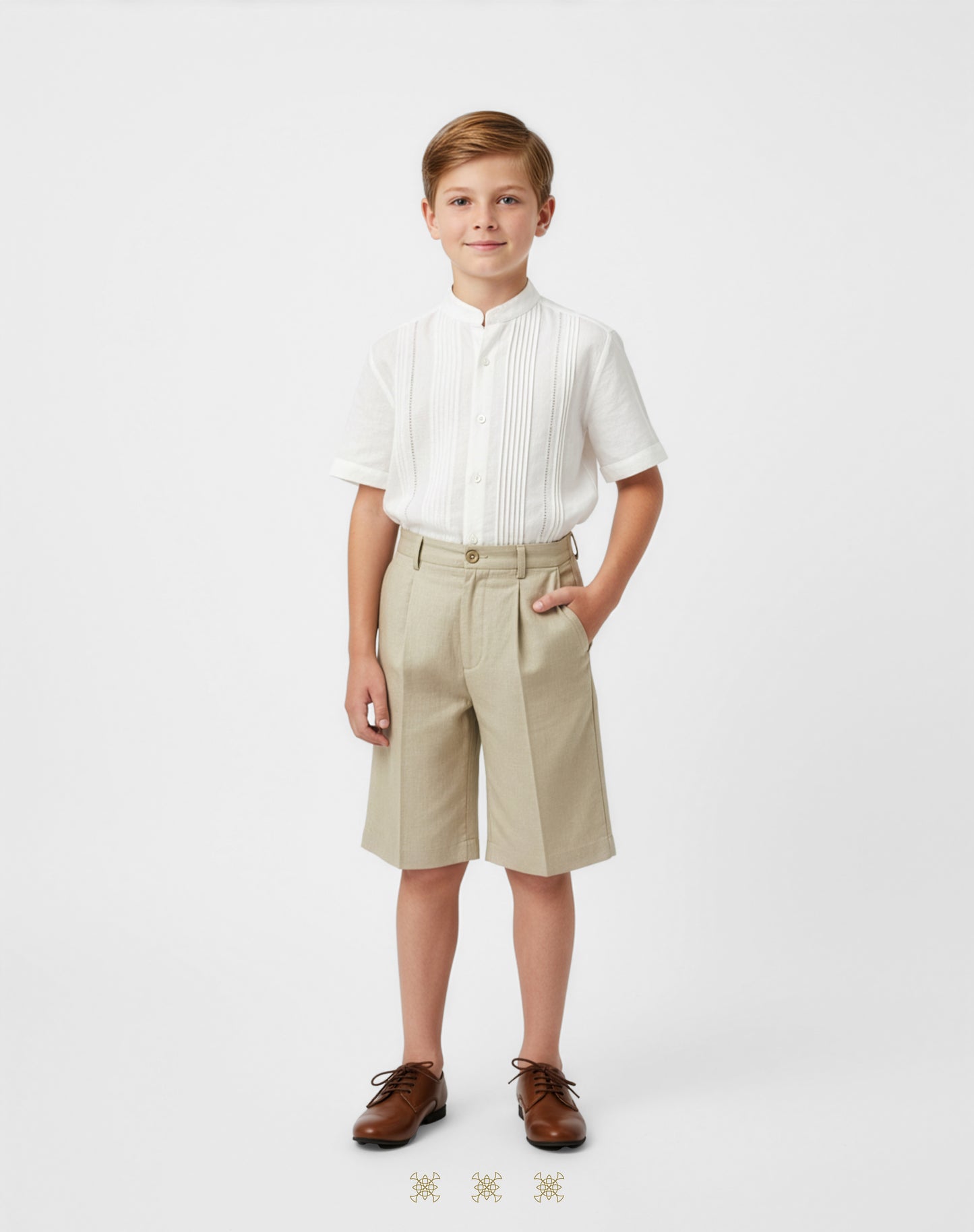 Bermuda de lino jaspeado 83-004