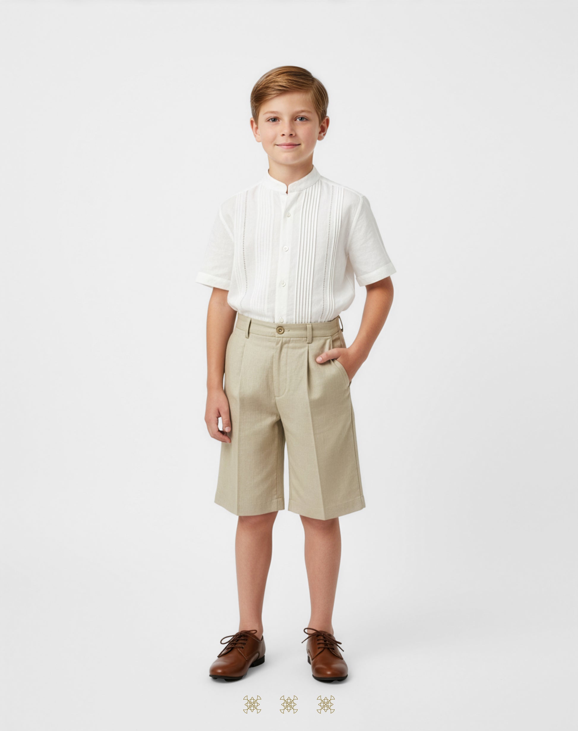 Bermuda de lino jaspeado 83-004