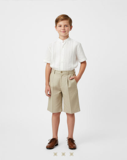 Bermuda de lino jaspeado 83-004