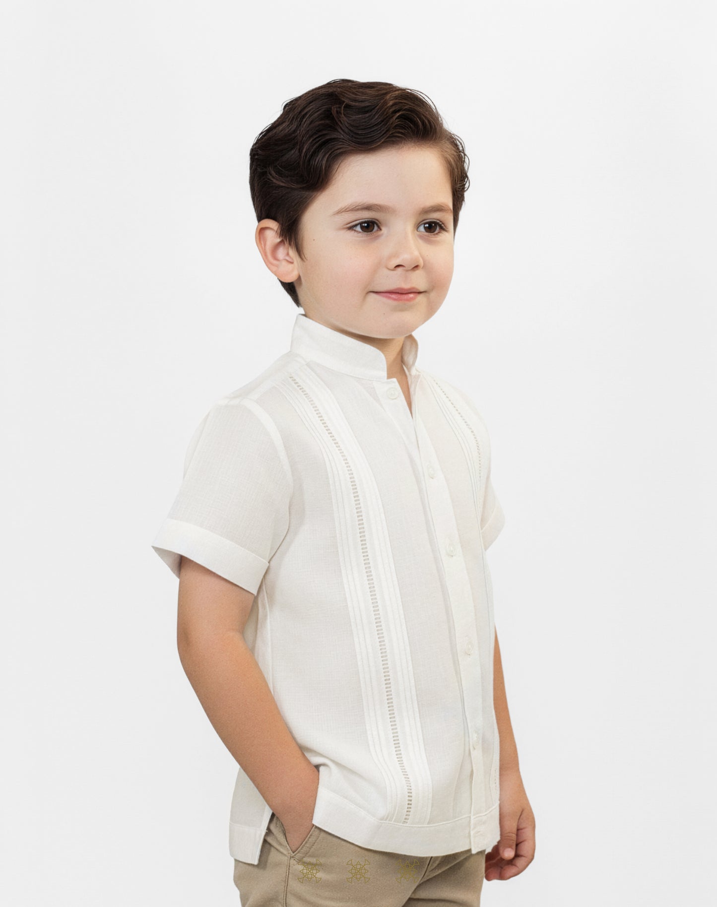 Guayabera infantil hueso 83-007