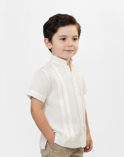 Guayabera infantil hueso 83-007