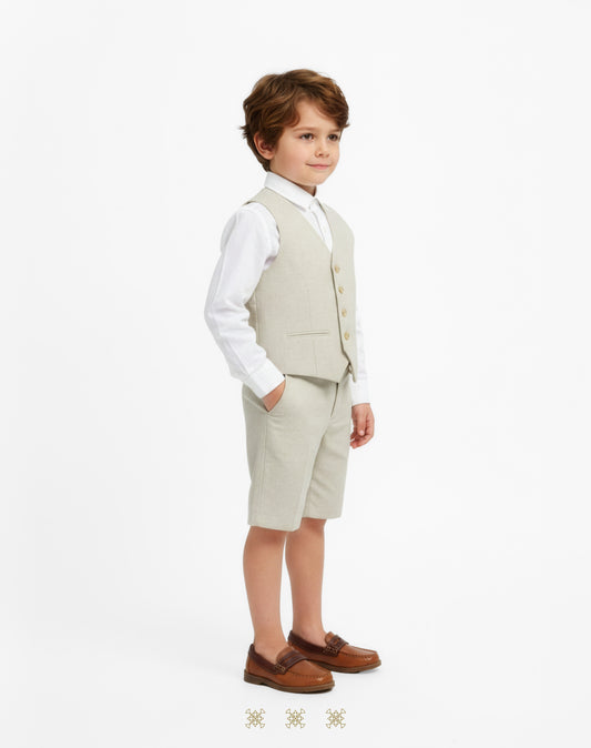 Chaleco de lino infantil kaki 83-008