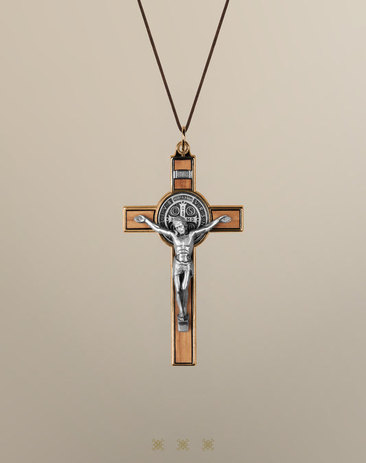 Cruz de olivo plata/dorado primera comunión 90-306