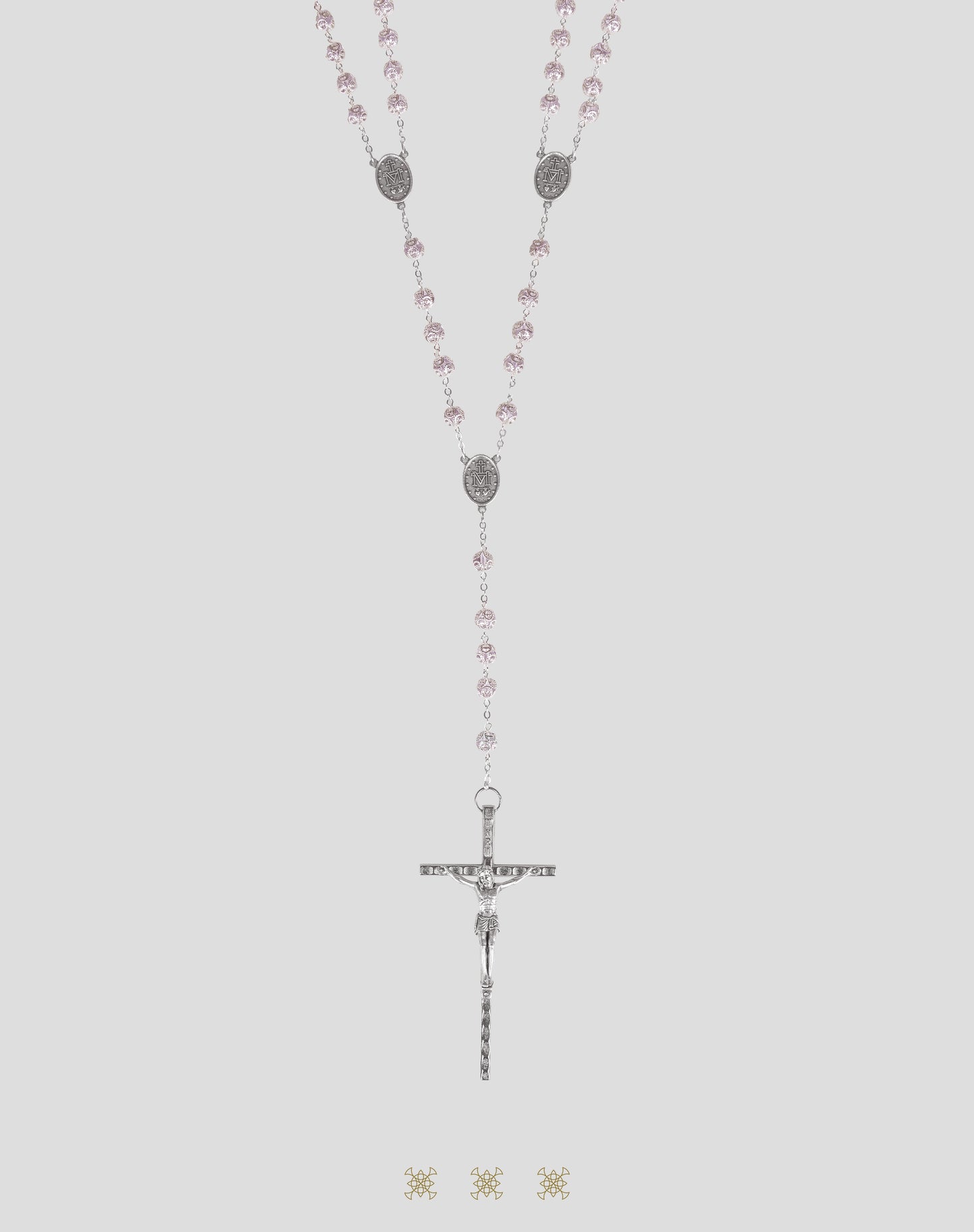 Lazo italiano de boda plata / rosa 90-325