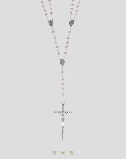 Lazo italiano de boda plata / rosa 90-325