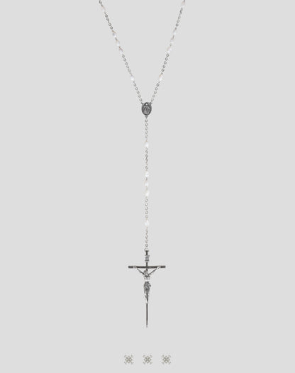 Lazo de boda italiano plata/ blanco 90-329