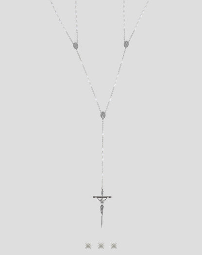 Lazo de boda italiano plata/ blanco 90-329