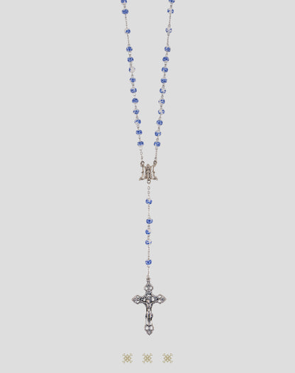Rosario blanco / azul 90-687