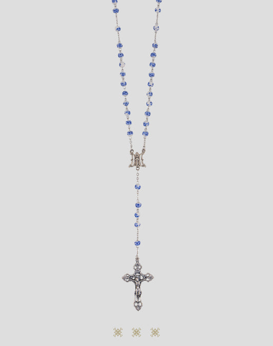 Rosario blanco / azul 90-687