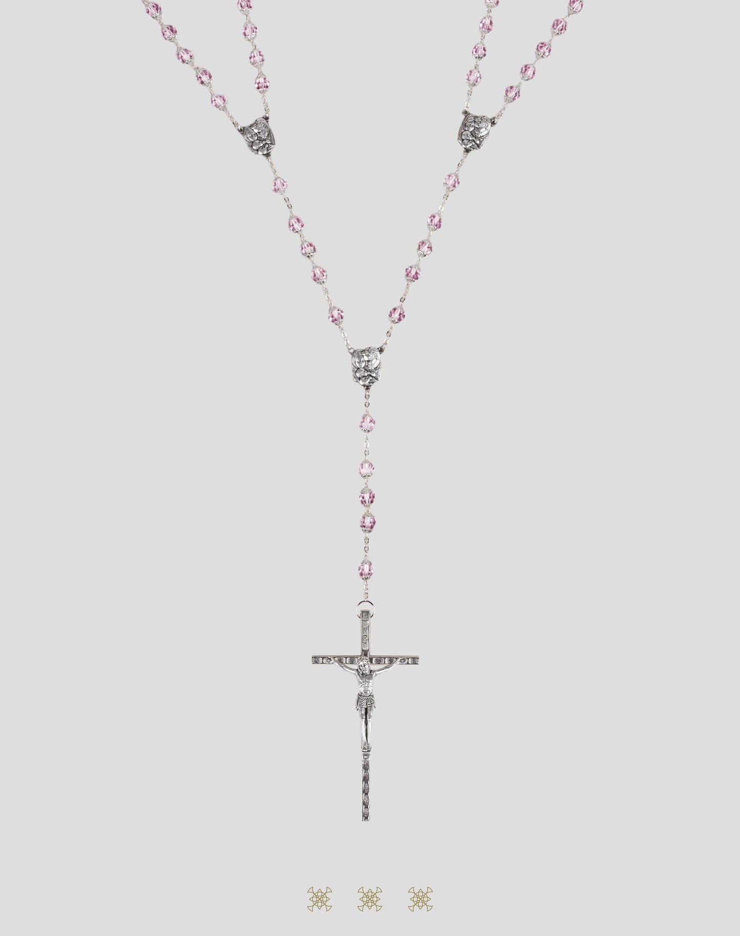 Lazo de boda italiano plata / rosa 90-708
