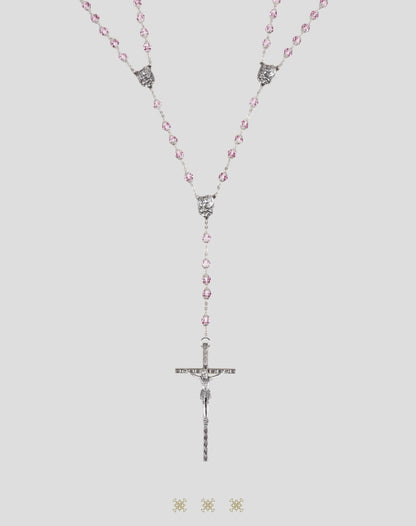 Lazo de boda italiano plata / rosa 90-708