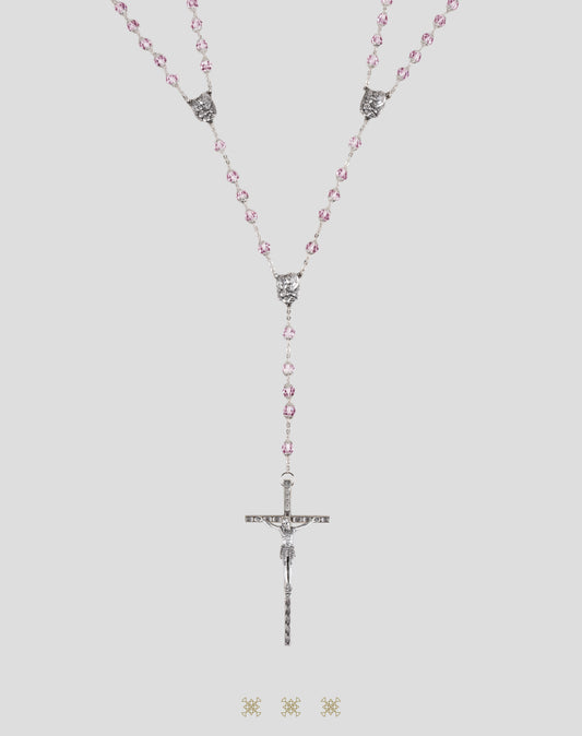 Lazo de boda italiano plata / rosa 90-708