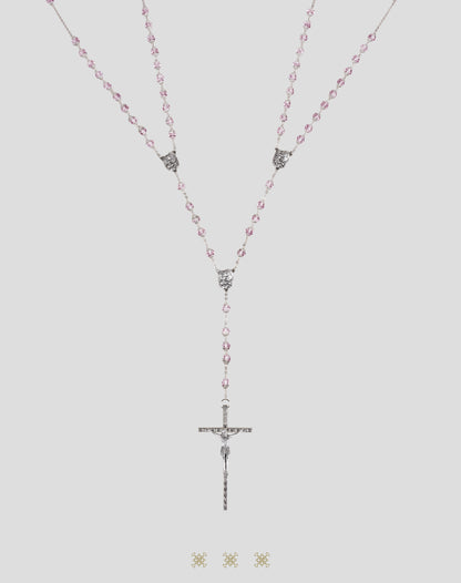 Lazo de boda italiano plata / rosa 90-708